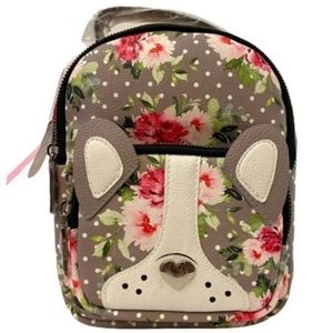 NIB!! Betsy Johnsn 2pc French Bulldog Mini Backpack & CC Gift Set